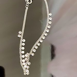 Pure silver ankle bracelet